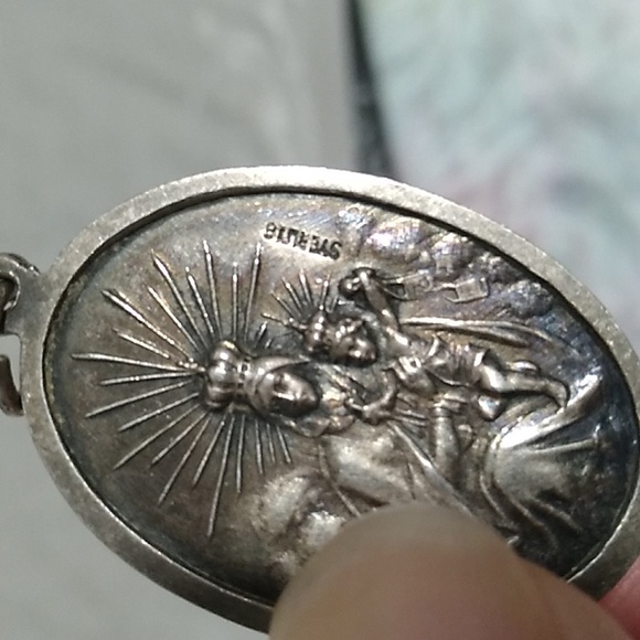 Antique I Am A Catholic Call A Priest 925 Sterling Silver Pendant - Picture 4 of 7